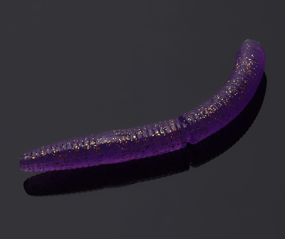 Obrázok produktu LIBRA LURES Fatty D’Worm 65 – Purple with Glitter 020 (Cheese) – 10ks/bal