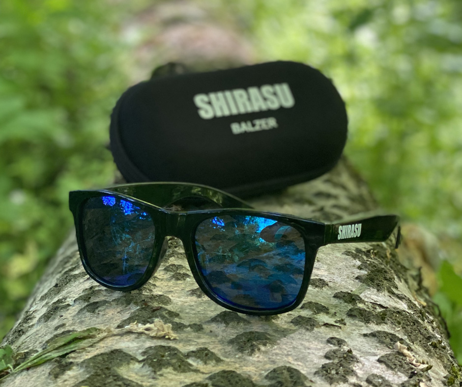Obrázok produktu Polarizačné okuliare SHIRASU s puzdrom – čierne zrkadlovo modré