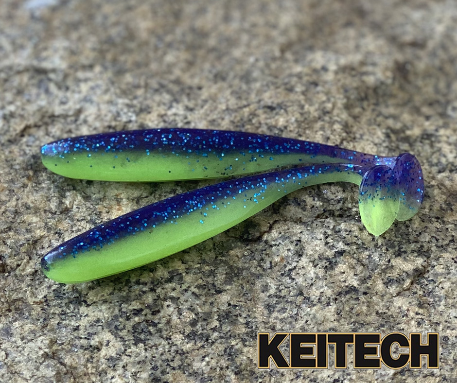 Obrázok produktu KEITECH Easy Shiner 3,5″- 8,8cm – Violet Lime Belly – 7ks/bal