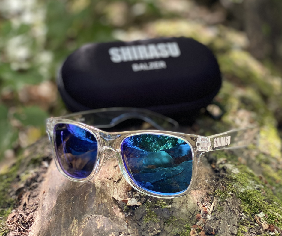 Obrázok produktu Polarizačné okuliare SHIRASU s puzdrom – transparentné zrkadlovo modré