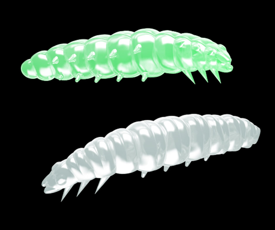 Obrázok produktu LIBRA LURES Larva 30 – Glow UV green 000 (Cheese) – 15ks/bal