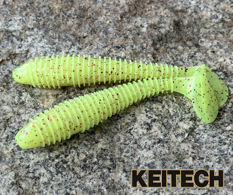 Obrázok produktu KEITECH Swing Impact FAT 4,3″- 10,92cm – Chartreuse Red Flake – 6ks/bal