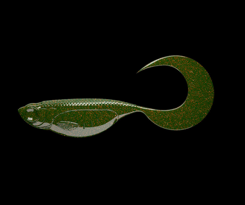 Obrázok produktu LIBRA LURES Embrion Twist Tail 1,75″ – Motor Oil Green 032 (Fish) – 12ks/bal