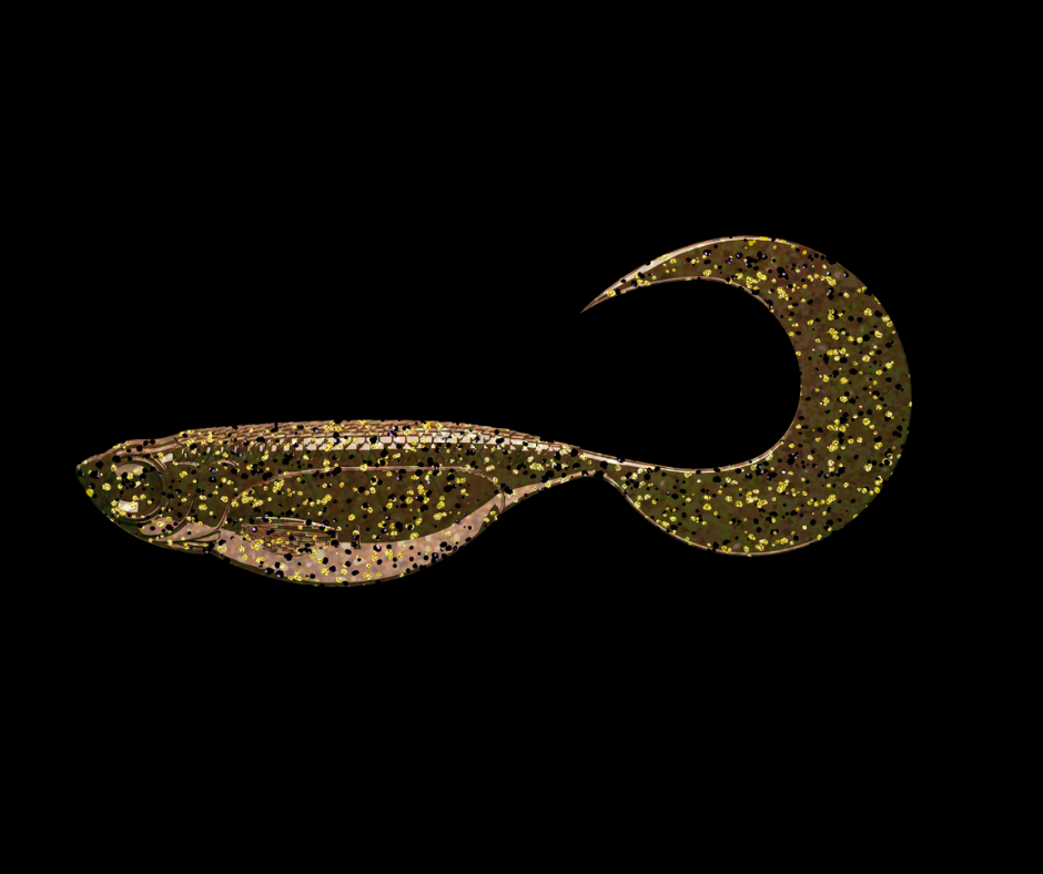 Obrázok produktu LIBRA LURES Embrion Twist Tail 2,5″ – Motor Oil Brown 033 (Fish) – 10ks/bal